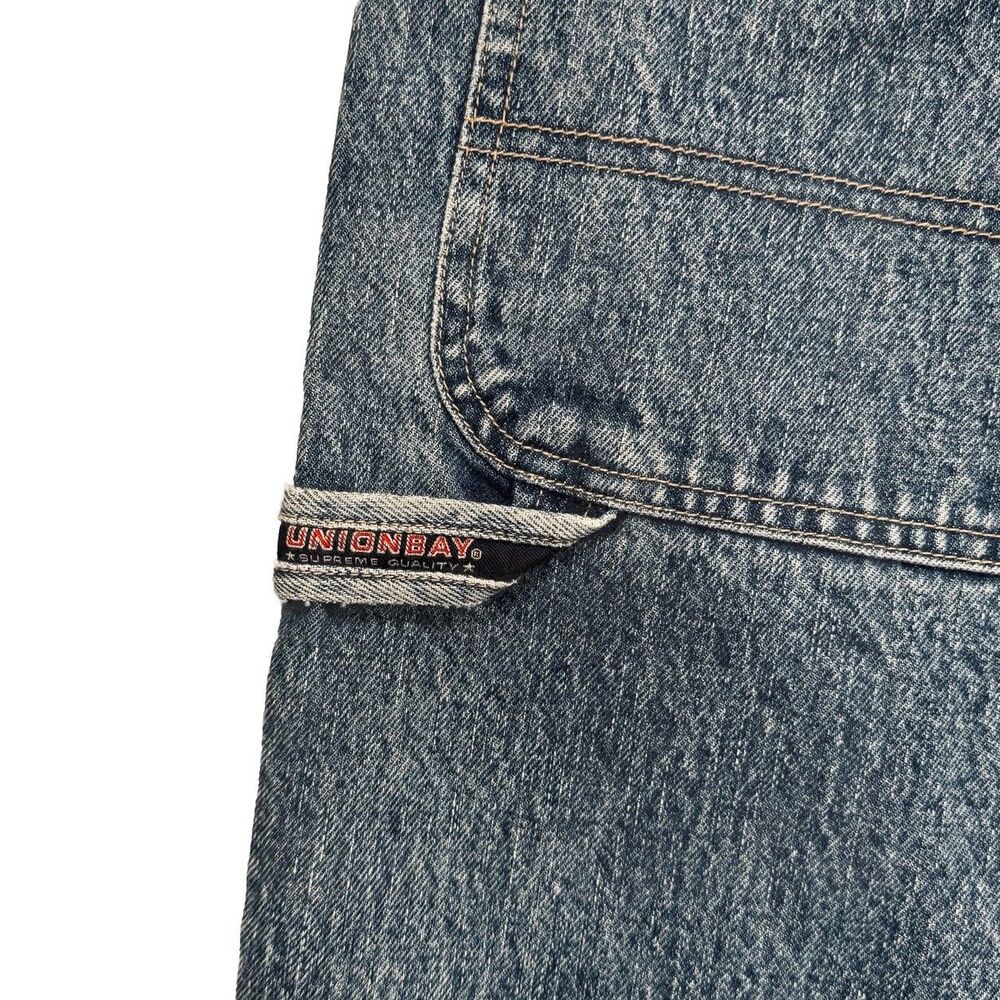 Y2K Union Bay Carpenter Jeans Mens 34x32 Actual 33x31 Blue Stone Cotton Denim - Picture 5 of 9